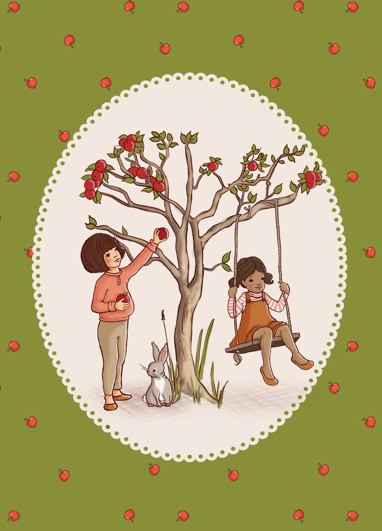 Postcard; Picking Apples By Belle & Boo Ltd (Vintage Colors)