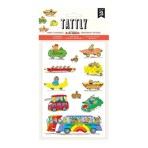 Temporary Tattoo Sheet; Things That Go (Richard Scarry's Busy World)