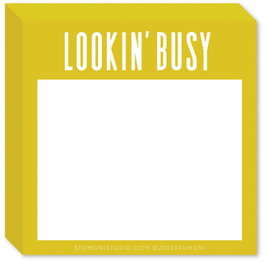 Memo Sticky Notepad; Lookin' Busy (Green, 270 Sheets)