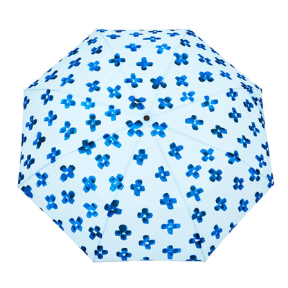 Original Duckhead Compact Umbrella; Floral Rain (Blue, Eco-Friendly, Upcycled)