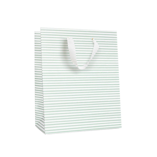 Gift Bag; Green Painted Stripe (Medium)