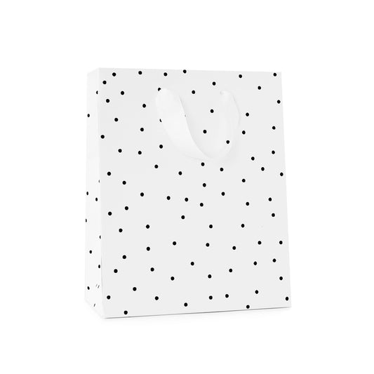 Gift Bag; Black Scatter Dot (Medium)