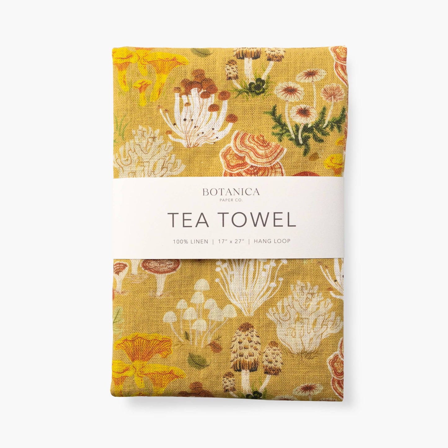 Linen Tea Towel; Mushrooms By Botanica Paper Co. (100% Linen)