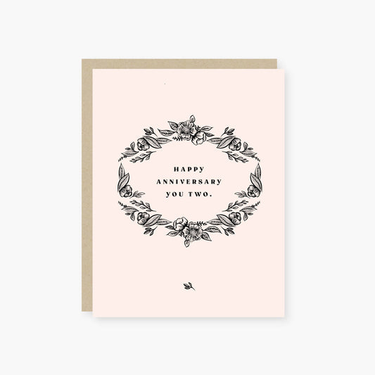 Anniversary Card; Vintage Floral By 2021 Co.