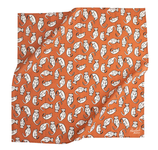 Bandana; 22" Kitties By Hemlock Goods (100% Premium Cotton)