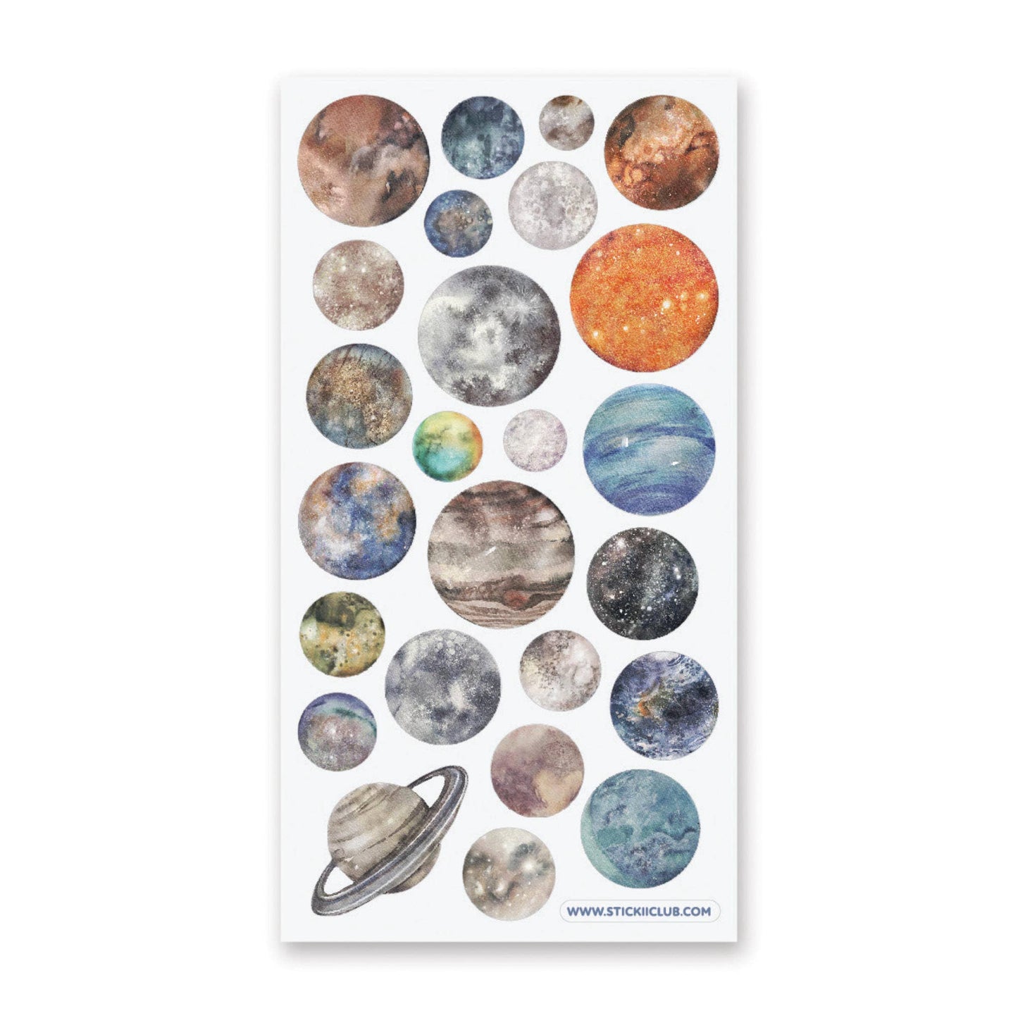 Stickii Sticker Sheet; The Planets