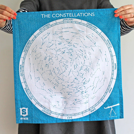 Handkerchief Pocket Square Bandana; Constellations By Sukie (100% Cotton)