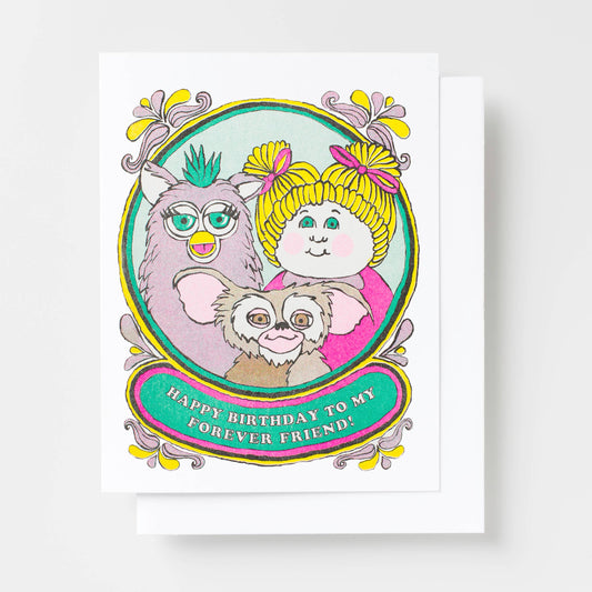 Birthday Card; Happy Birthday Forever Friend (Risograph Card)