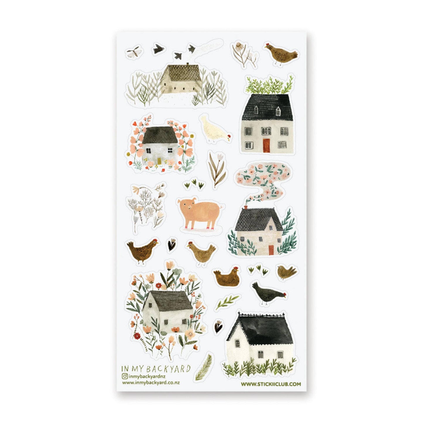 Stickii Sticker Sheet; Little Farmhouse