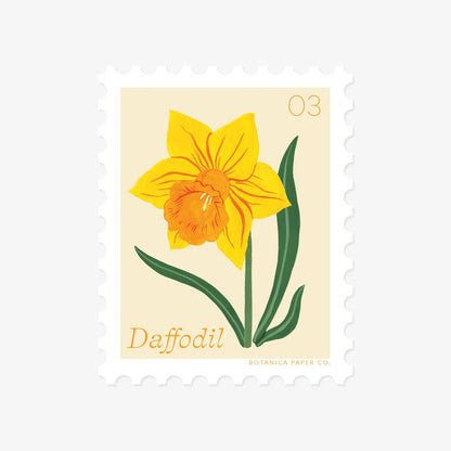 Vinyl Stamp Sticker; Daffodil, March Flower By Botanica Paper Co.