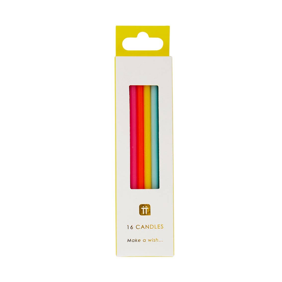 Birthday Candles; Tall Rainbow (16 Candles)