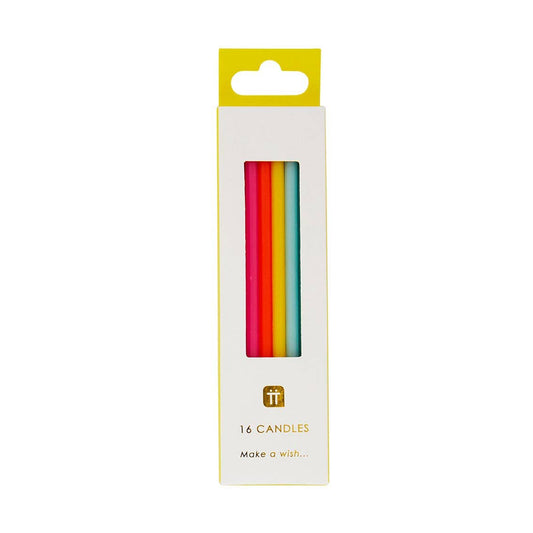 Birthday Candles; Tall Rainbow (16 Candles)