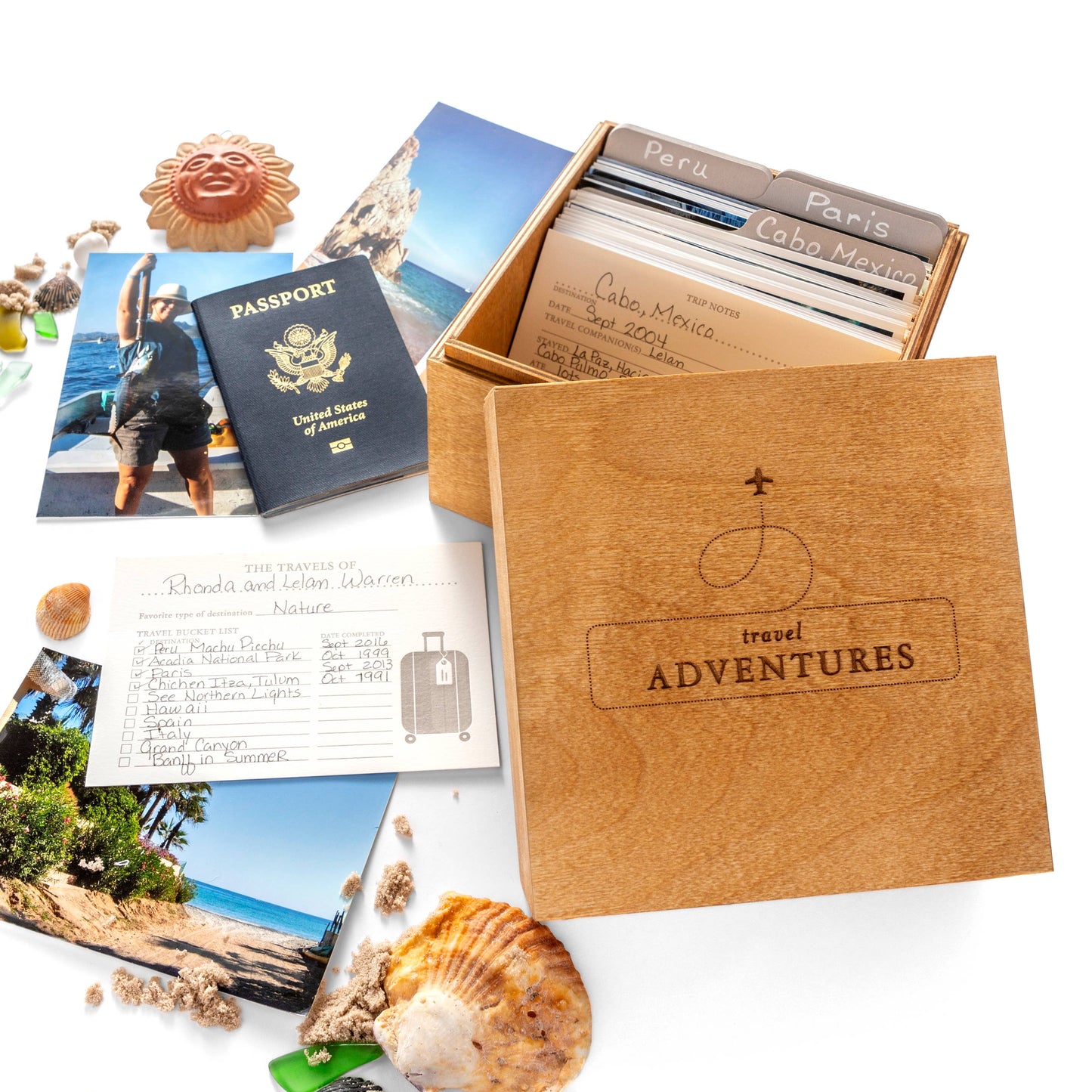 Keepsake Travel Box & Memory Cards (Wooden, Heirloom Quality)