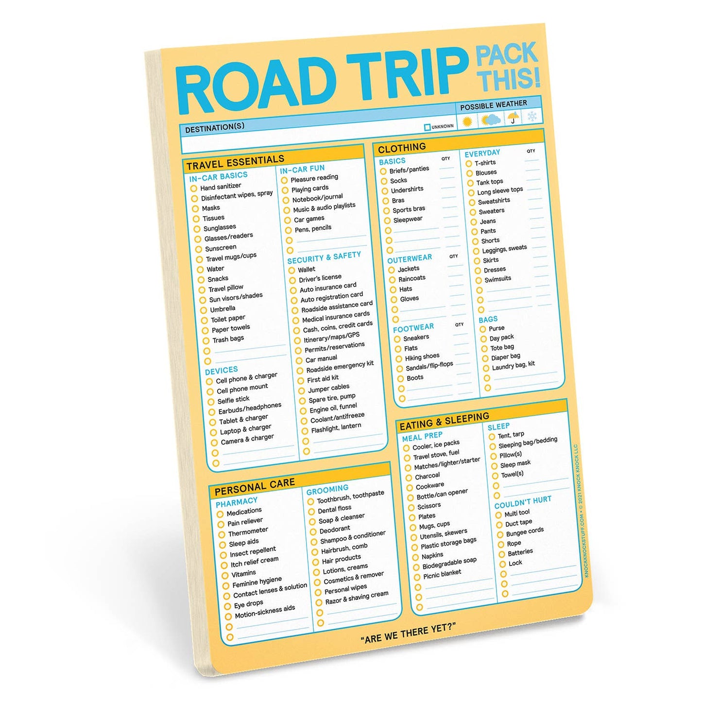 Notepad; Road Trip Pad, Pack This (60 Sheets)