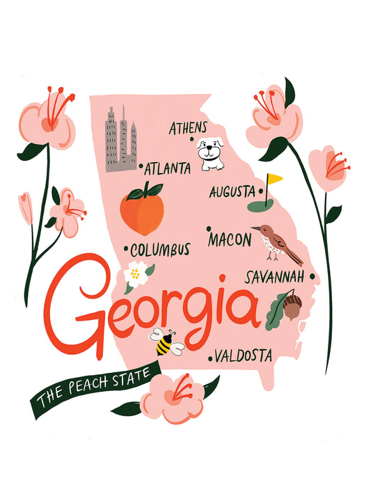 Greeting Card; Georgia Map