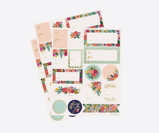 Rifle Paper Co. Stickers & Label Set; Garden Party (3 Sheets)