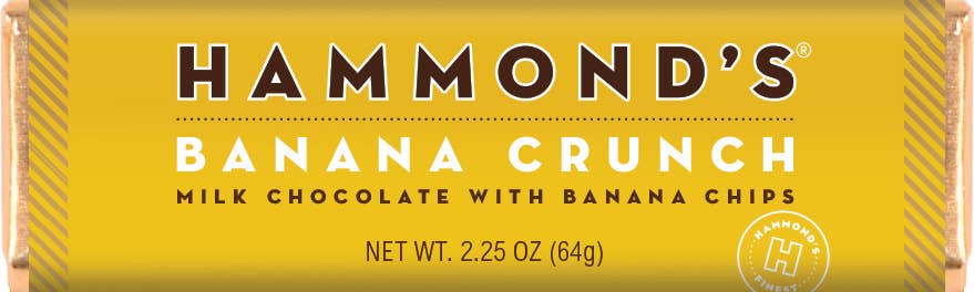 Hammond's Milk Chocolate Bar; Banana Crunch By Hammond's Candies (2.25oz)