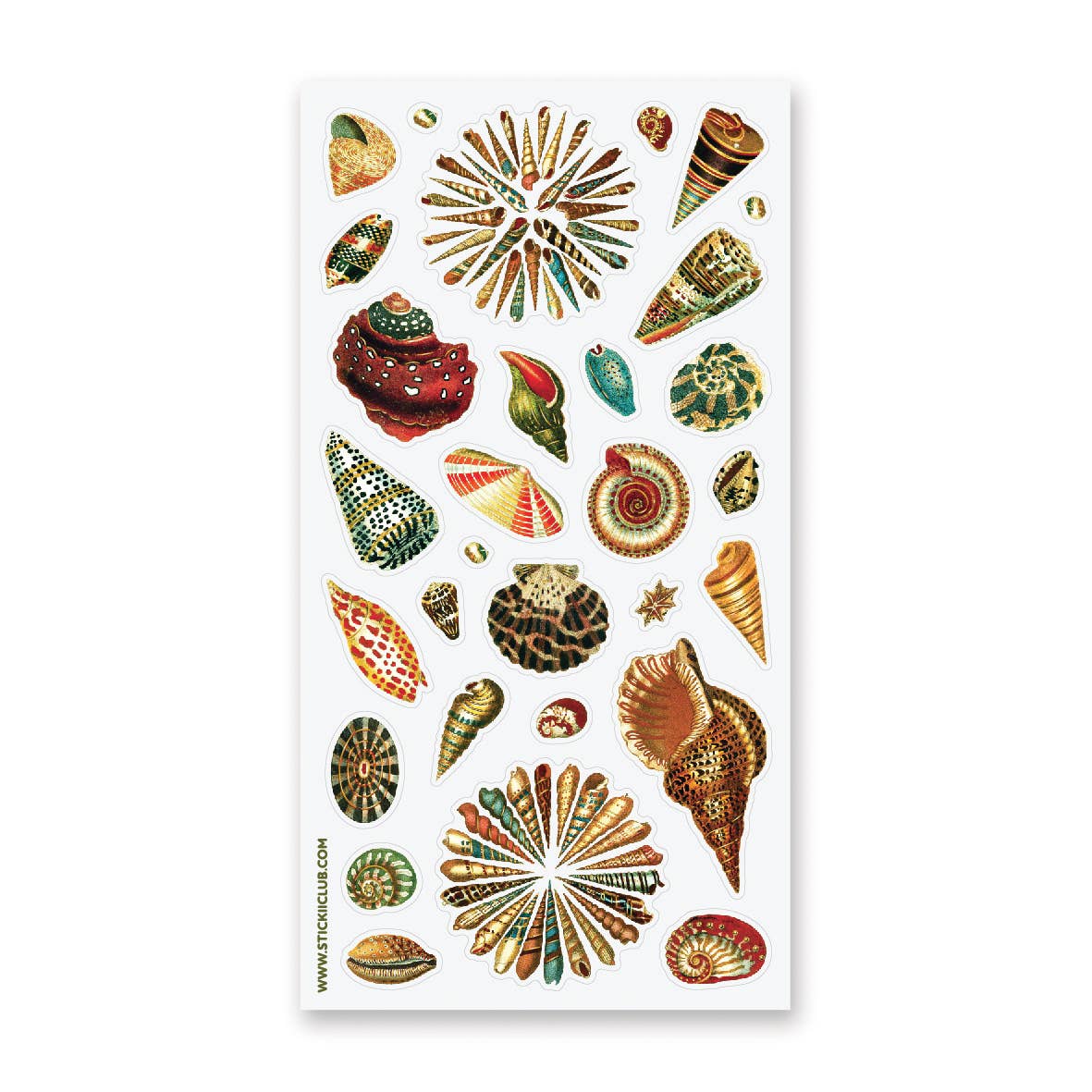 Stickii Sticker Sheet; Washi Seashells