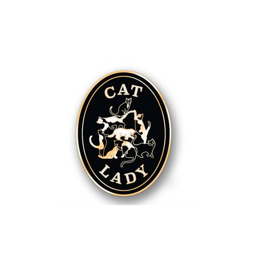 Enamel Pin; Cat Lady By Antiquaria