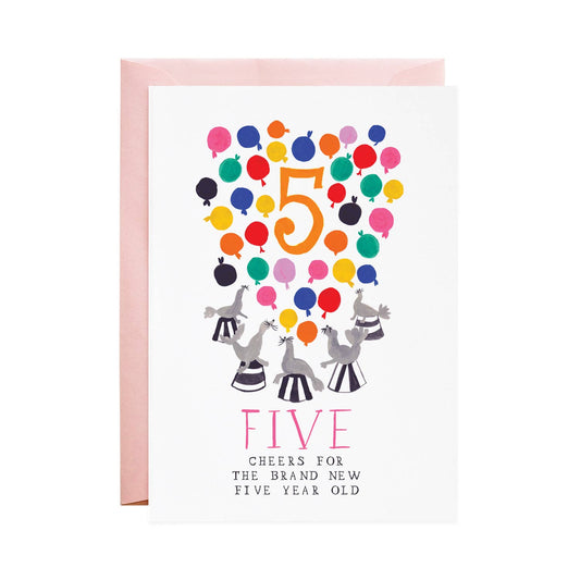 Birthday Card; Five Silly Seals (Turning 5 Years Old) By Mr. Boddington's Studio