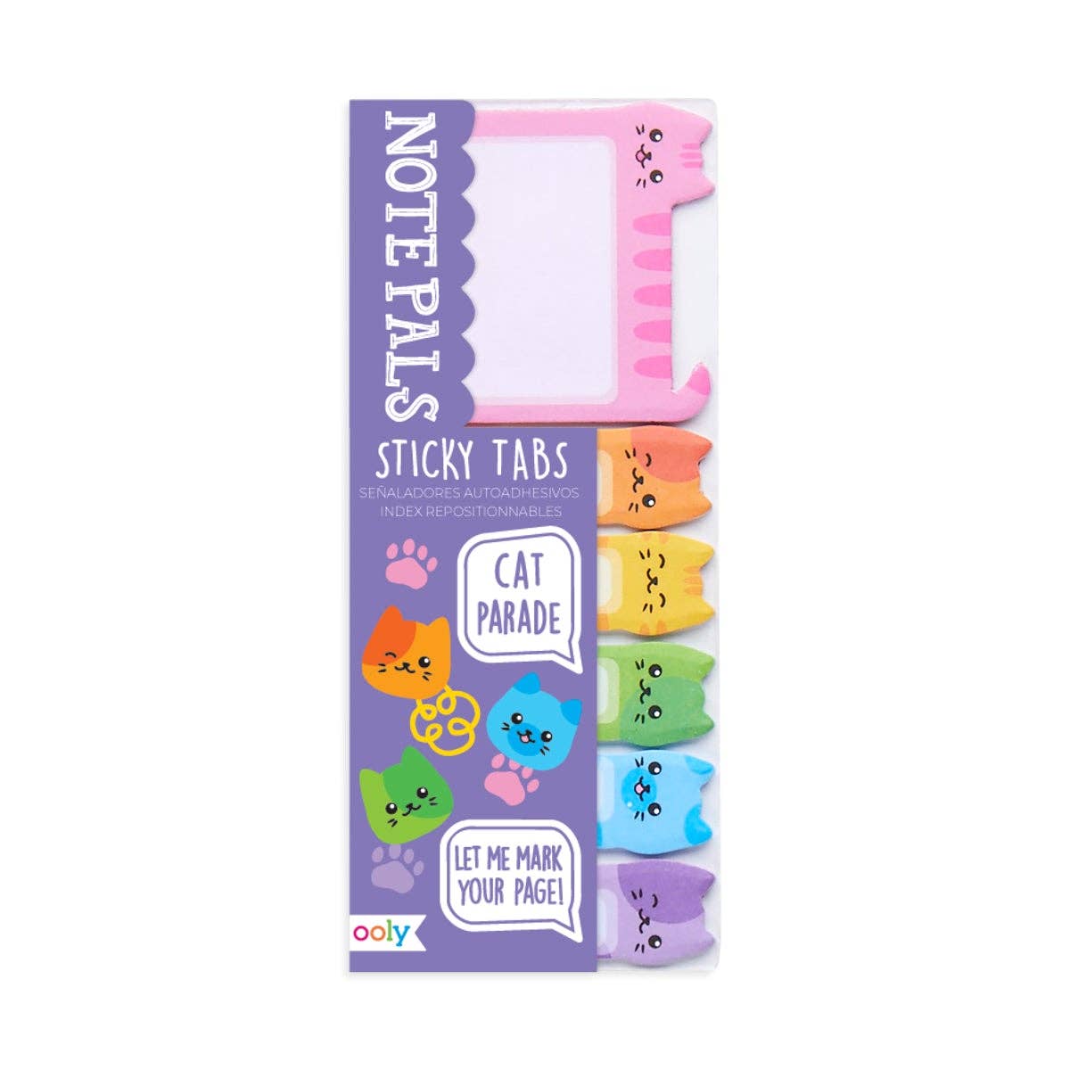 Ooly Note Pals Sticky Tabs; Cat Parade (1 Pack, 96 tabs)