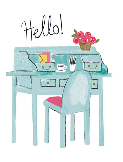 Greeting Card; Hello Desk