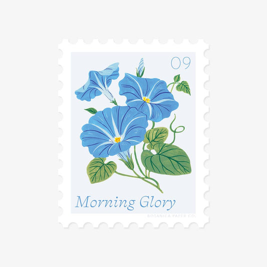 Vinyl Stamp Sticker; Morning Glory, September Flower By Botanica Paper Co.