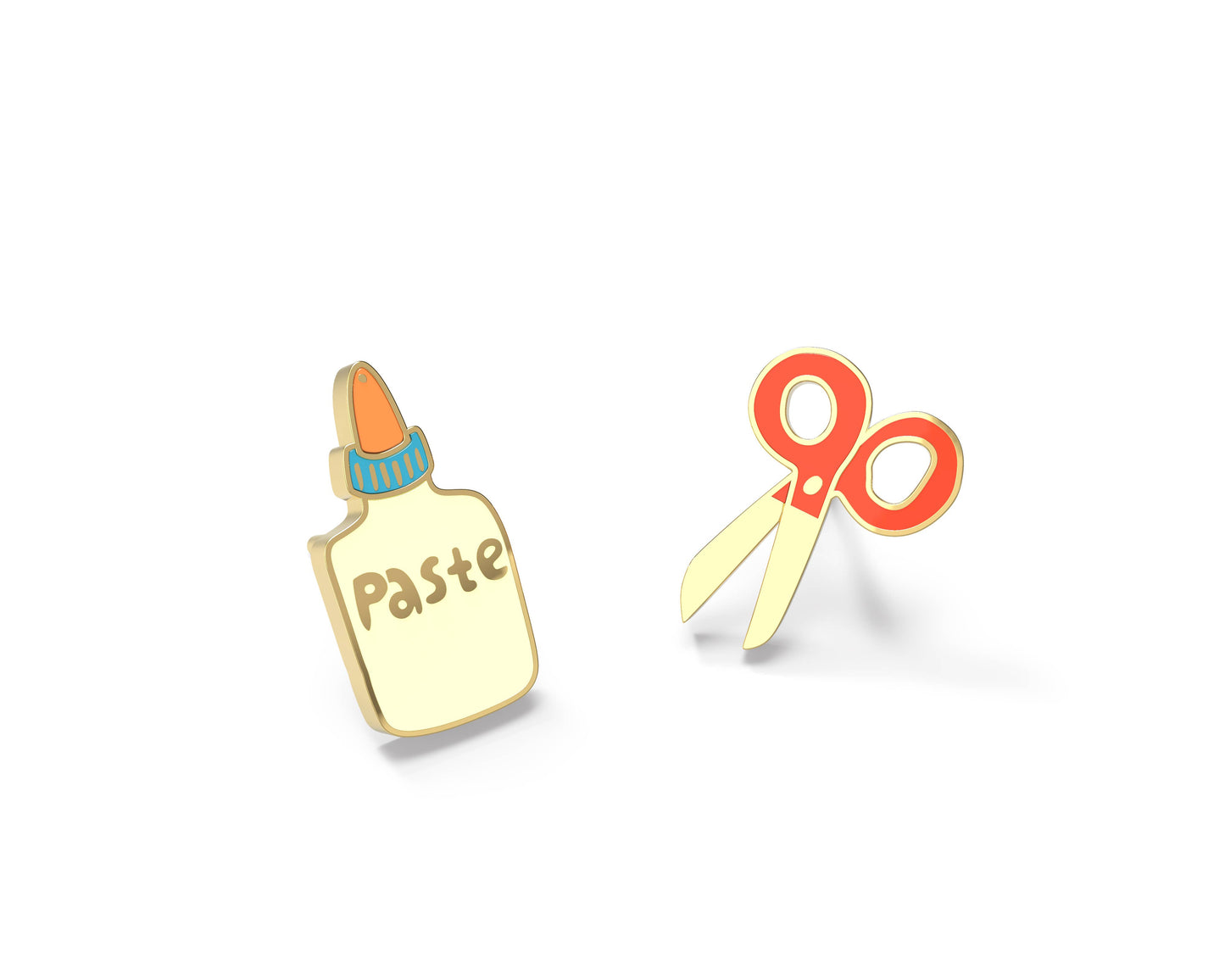 Earrings; Paste and Scissors (22k Gold)