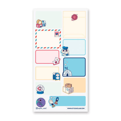 Stickii Sticker Sheet; Penguin Post Labels