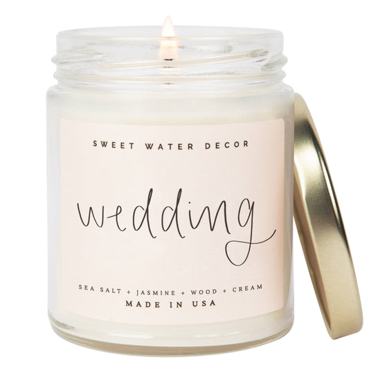 Soy Candle; Wedding Day 9 oz By Sweet Water Decor (40+hrs of Burn Time)