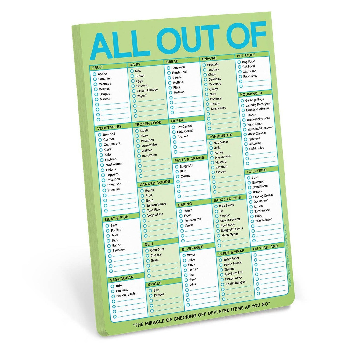 Notepad; All Out Of Pad® with Magnet (Green, 60 Sheets)