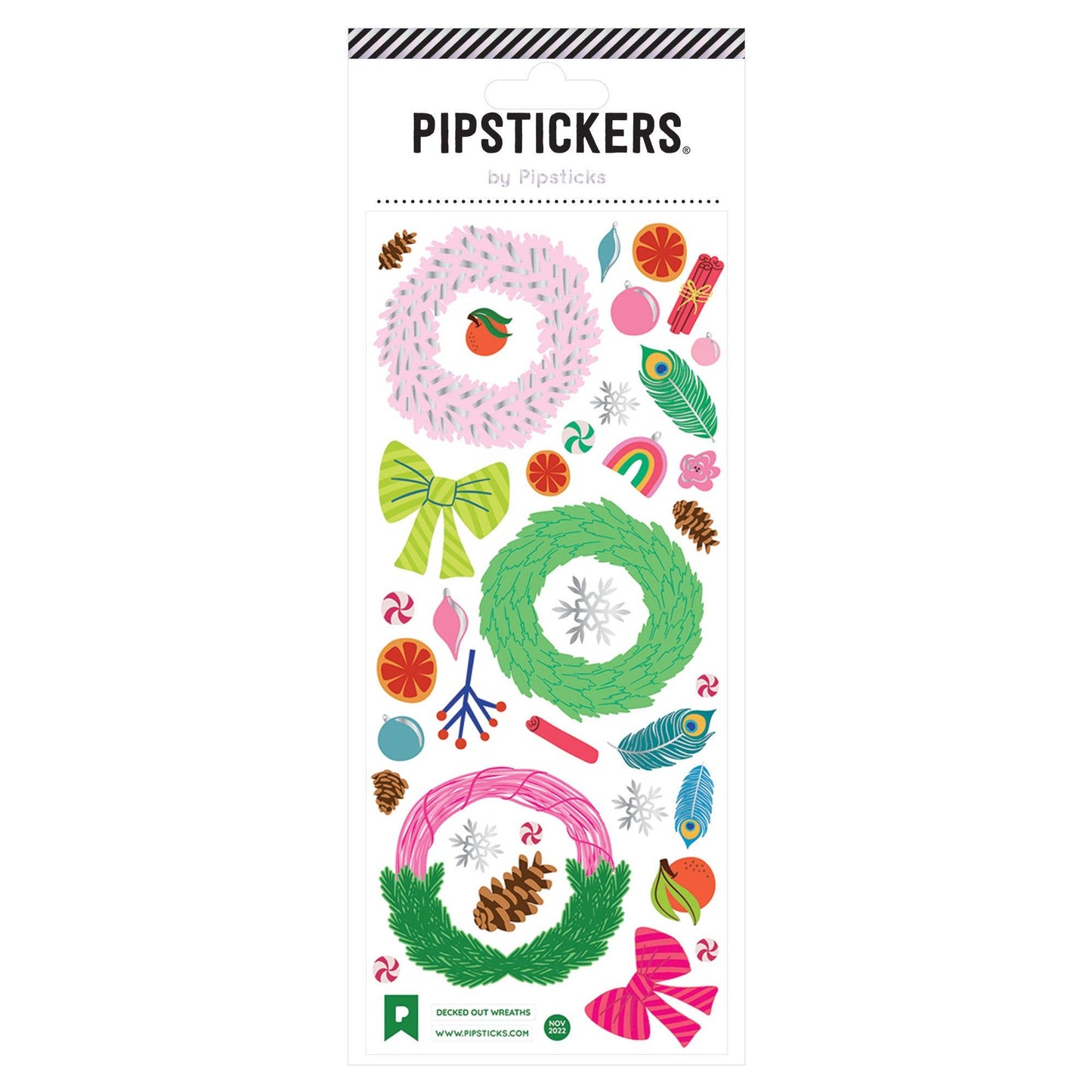 Pipsticks Sticker Sheet; Decked Out Wreaths