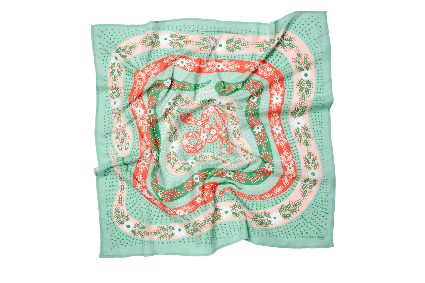 Bandana; 34" Wild Rag Snakes By Hemlock Goods (100% Premium Cotton)