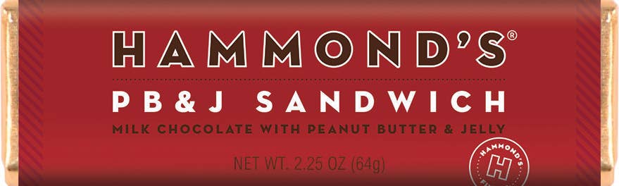 Hammond's Chocolate Candy Bar; PB & J Sandwich (Milk Chocolate, 2.25oz)