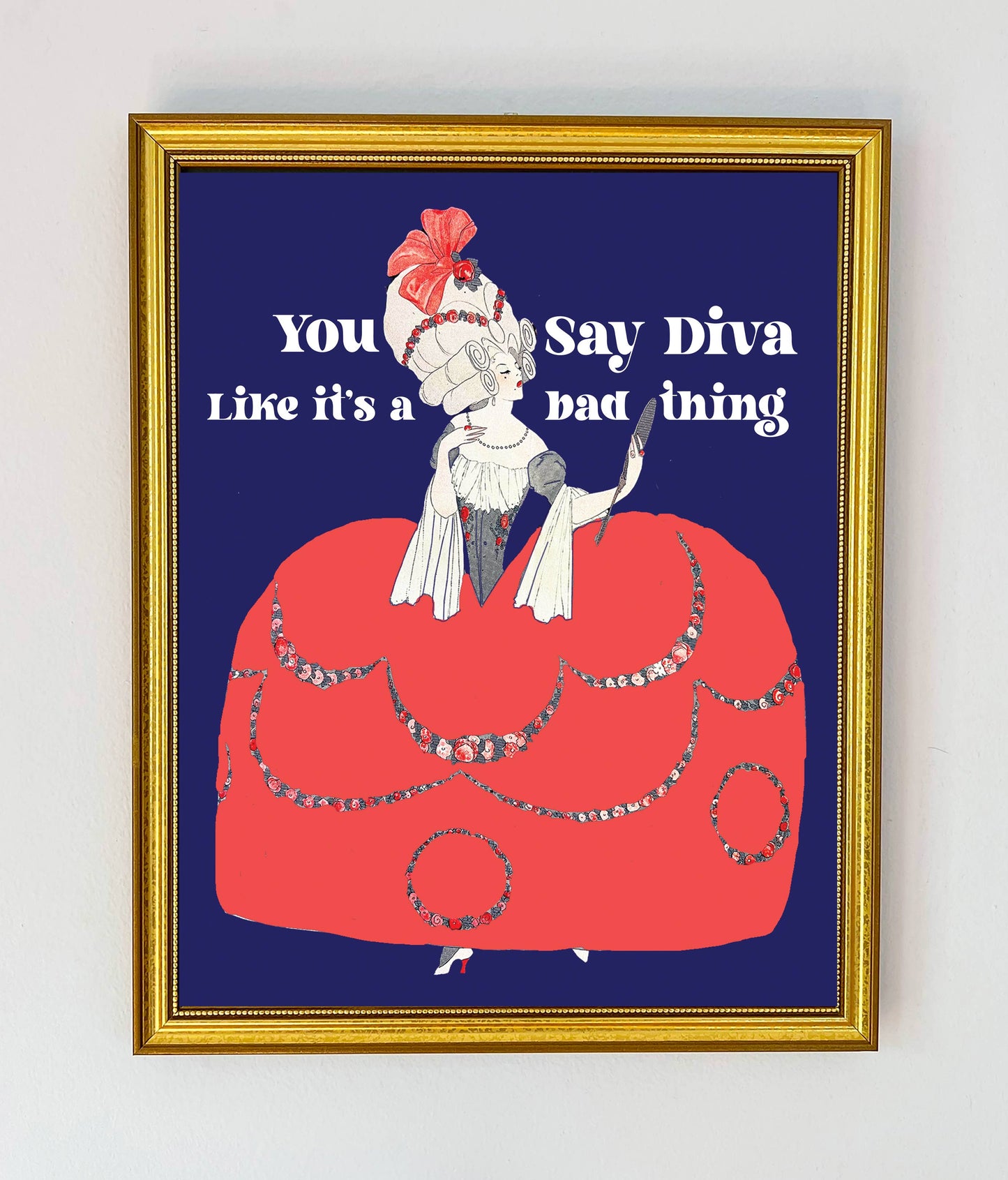Art Print; Diva Art Deco Vintage Style Print (11 x14)