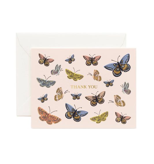 Rifle Paper Co. Boxed Card Set; Monarch Thank You Cards (8 Cards + Envelopes)