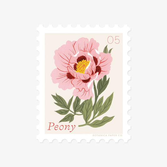 Vinyl Stamp Sticker; Peony, May Flower By Botanica Paper Co.