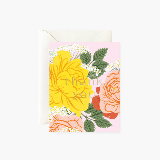 Thank You Card; Garden Roses By Botanica Paper Co.