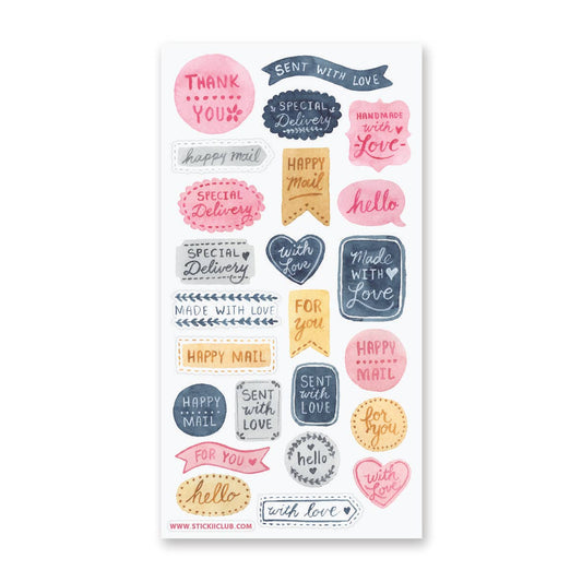 Stickii Sticker Sheet; Happy Love Mail