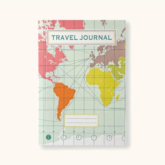 Travel Journal; World Map (Light Blue)