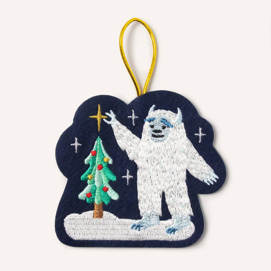 Embroidered Ornament; Yeti