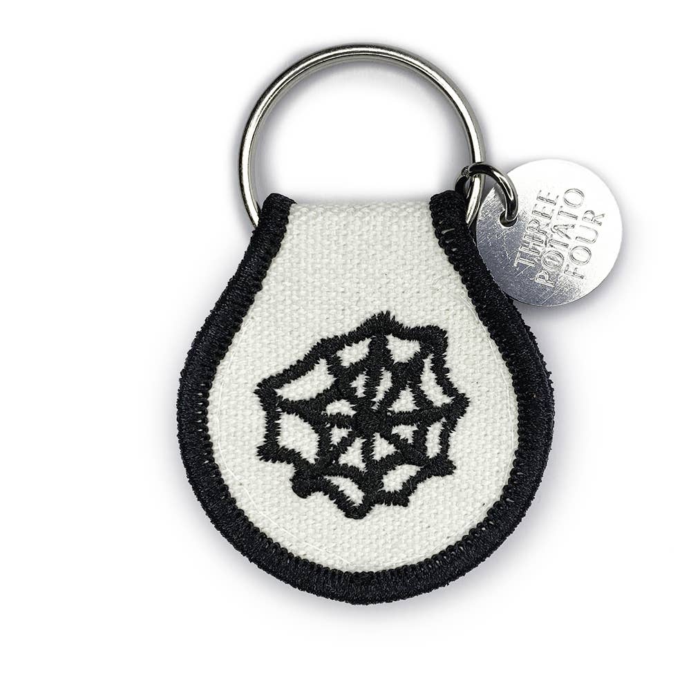 Embroidered Patch Keychain - Spiderweb