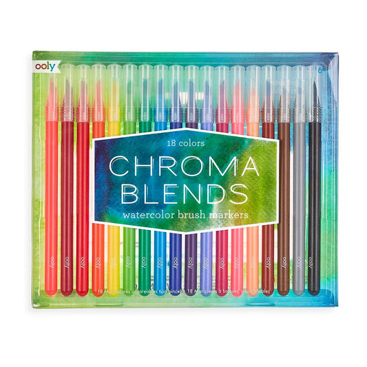 Ooly Chroma Blends Watercolor Brush Markers (18 Colors)