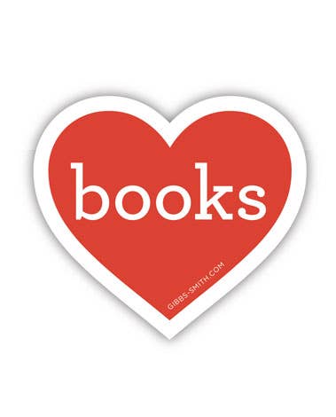 Vinyl Sticker; Heart Books