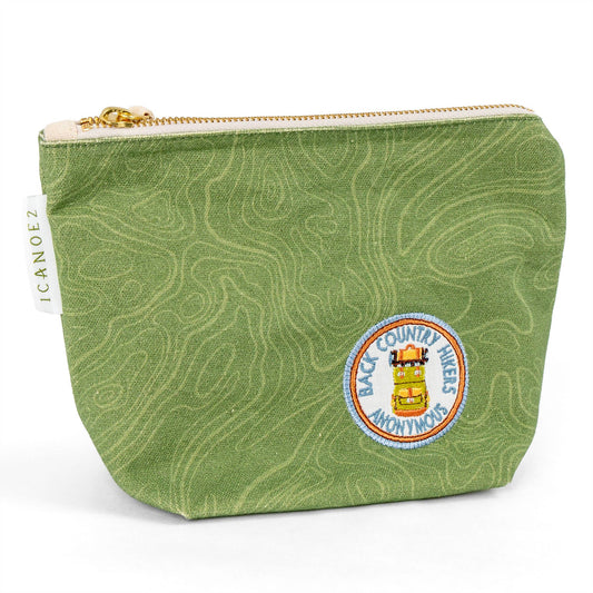 Canvas Pouch; Topographic (Green)