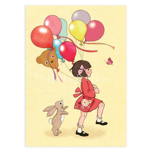 Postcard; Birthday Balloons By Belle & Boo Ltd (Vintage Colors)