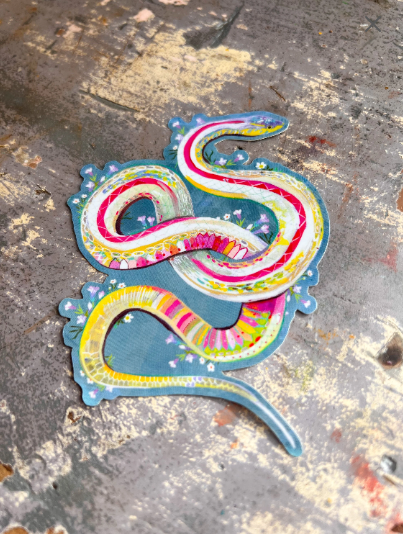 Vinyl Sticker; Holographic Snake