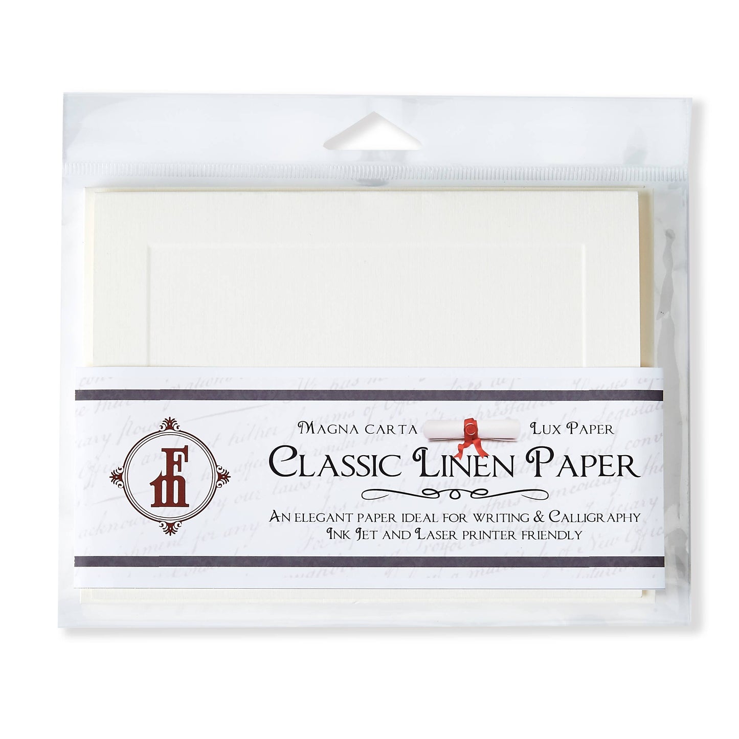 Note Card Set with Envelopes; Classic Linen (Brilliant White, 8 Count)