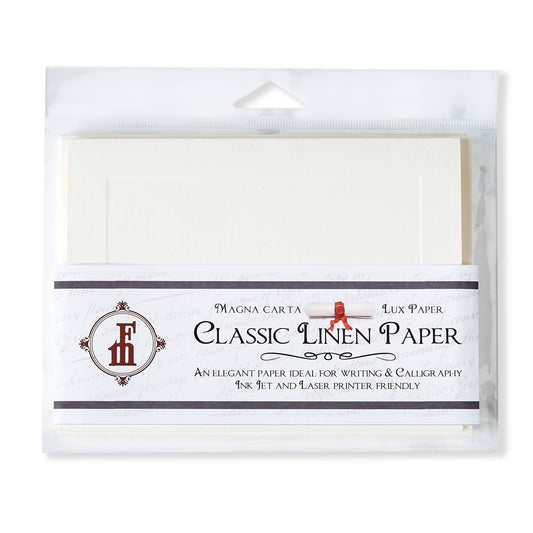 Note Card Set with Envelopes; Classic Linen (Brilliant White, 8 Count)