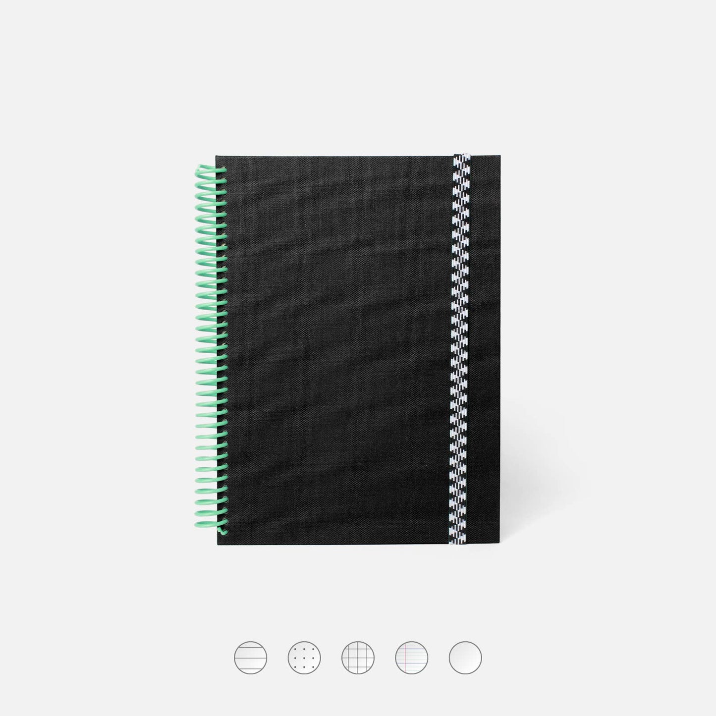 Canvas Spiral Notebook; Sapin Green (With Elastic Closure)